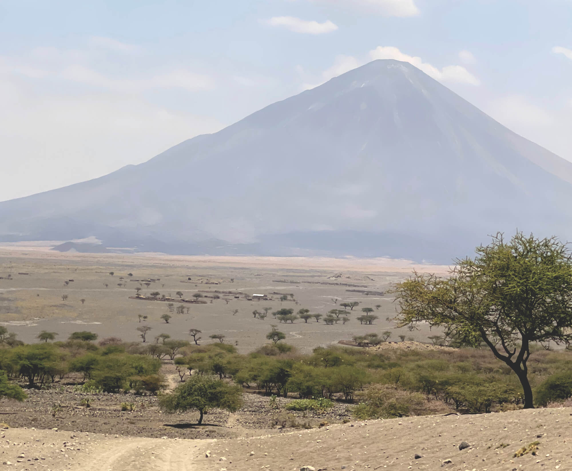 The road to an active volcano