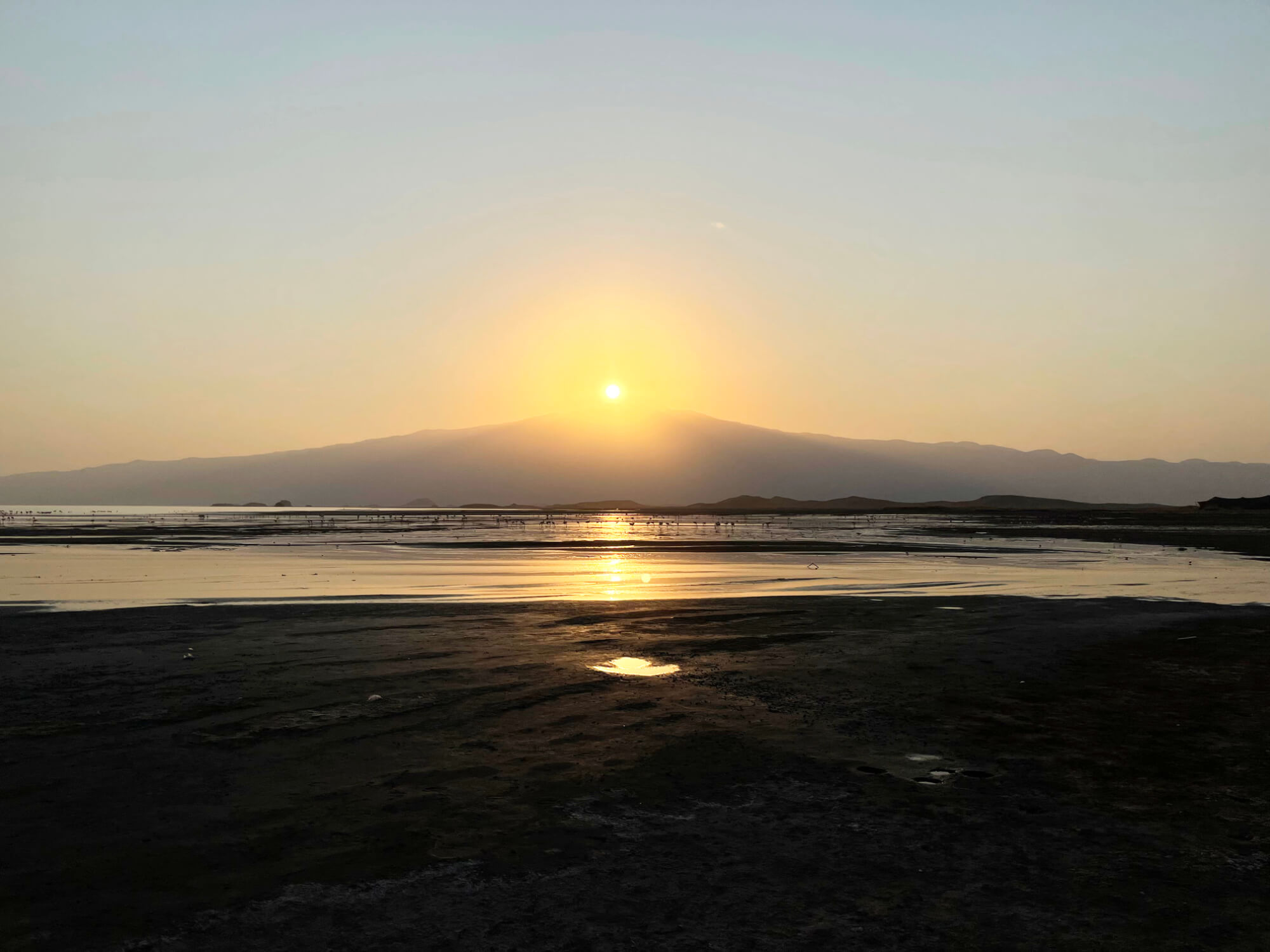 sunrise at Lake Natron